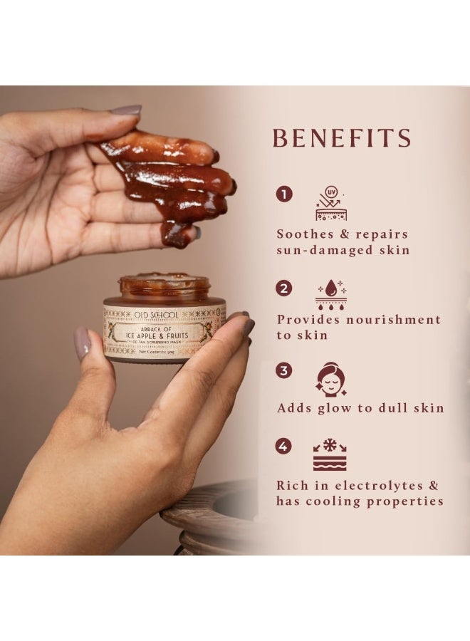 Old School Rituals Ice Apple & Fruit De-Tan Scrubbing Mask | Face Mask for Tan Removal & Glowing Skin | De-Tan Scrub for Sun Recovery & Radiance Boost | Exfoliates & Revives Skin | 50g - Image 3